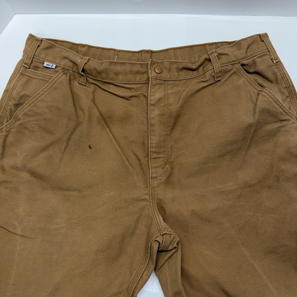 Carhartt Fire Resistant Canvas Work Pants Men's 40x30, Brown, FRB229, Workwear